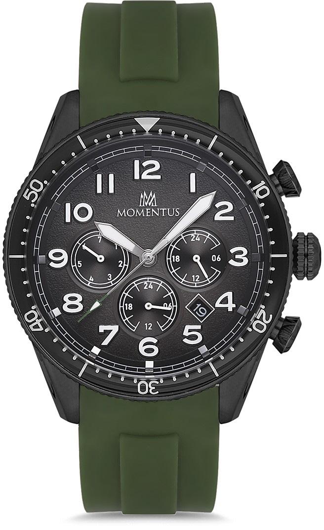 Momentus SC226N-04YS Takvimli 45 mm Yeşil Silikon Kordon Analog Kol Saati