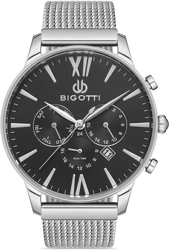 Bigotti BG.1.10258.2 Takvimli 44 mm Çelik Kordon Analog Kol Saati