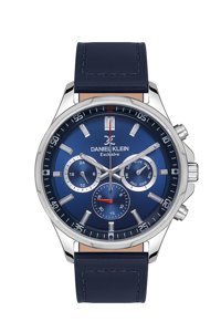 Daniel Klein DK.1.13544.3 Takvimli 45 mm Lacivert Deri Kordon Analog Erkek Kol Saati