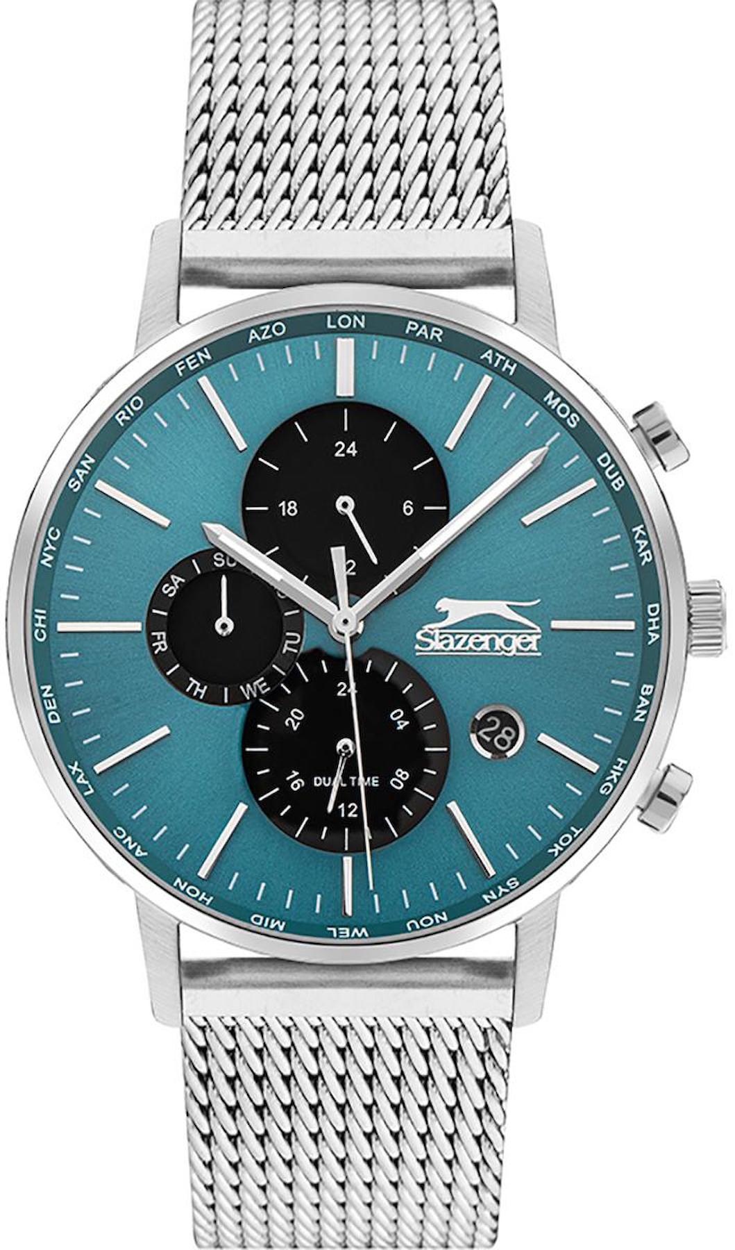 Slazenger SL.09.1822.2.05 Takvimli 44 mm Çelik Kordon Analog Erkek Kol Saati