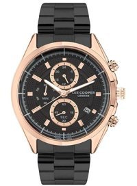 Lee Cooper LC07399.450 Takvimli 44 mm Siyah Çelik Kordon Analog Erkek Kol Saati