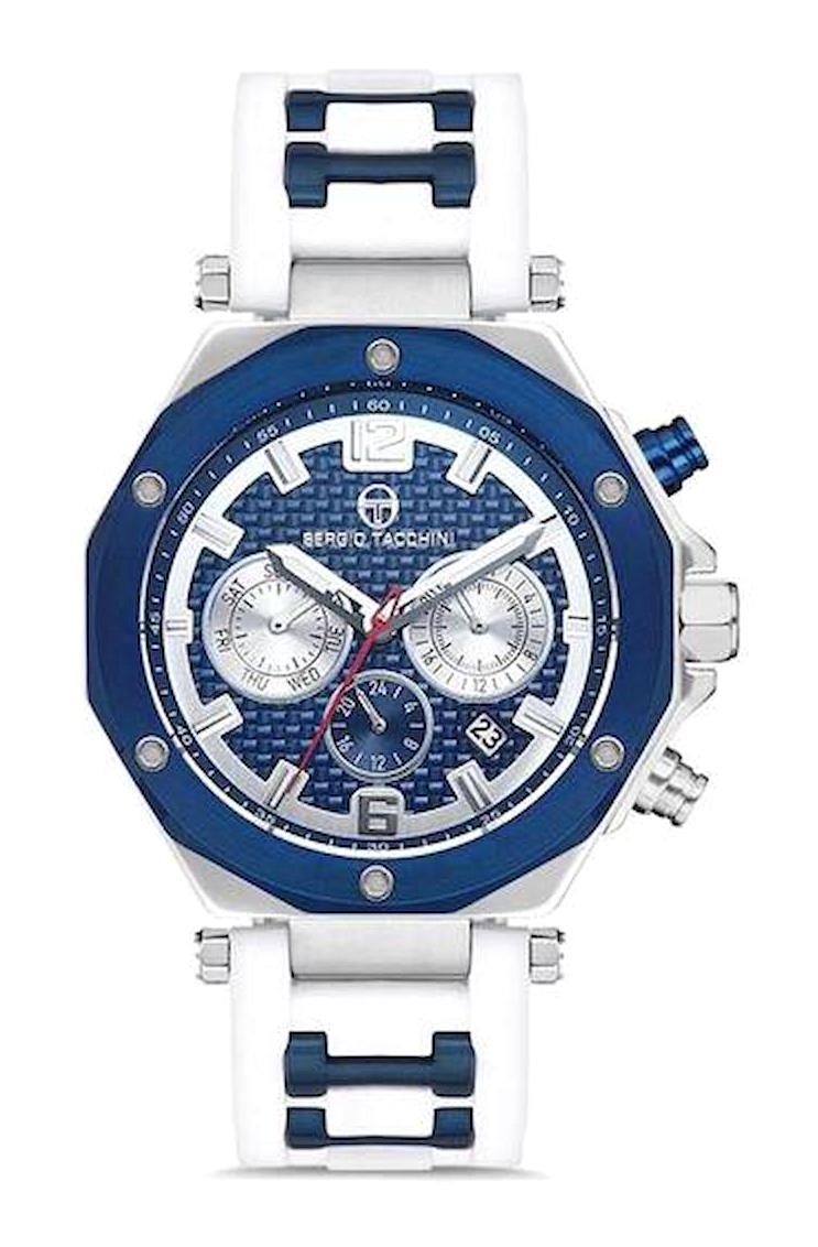 Sergio Tacchini ST.18.109.03 Takvimli Gri Silikon Kordon Analog Erkek Kol Saati