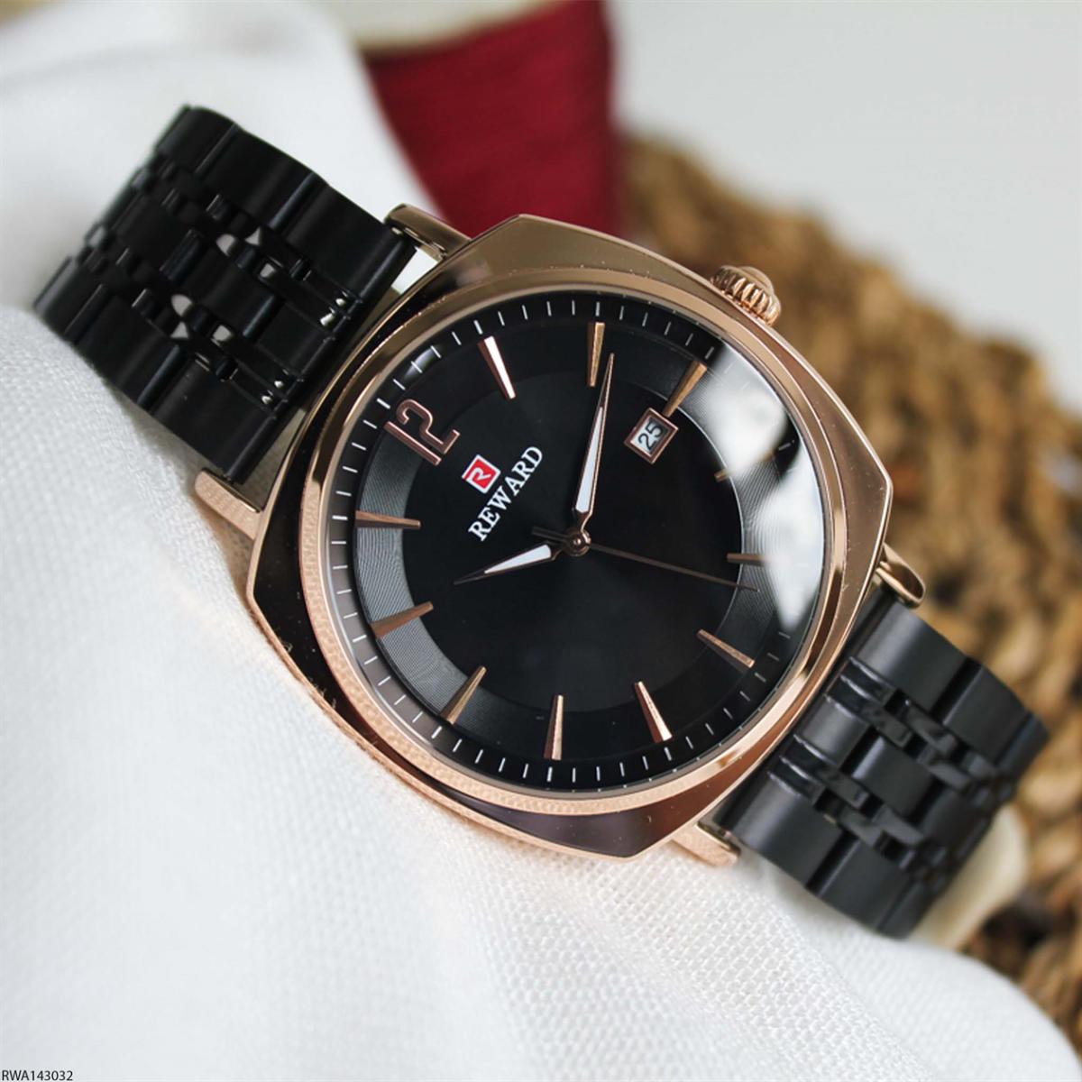 Reward RWA143032 Takvimli 43 mm Siyah Çelik Kordon Analog Erkek Kol Saati