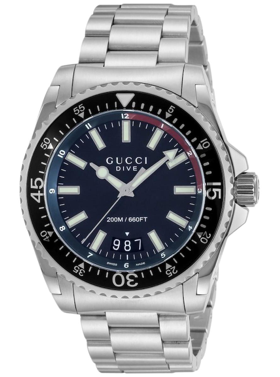 Gucci YA136212 Takvimli 45 mm Çelik Kordon Analog Erkek Kol Saati