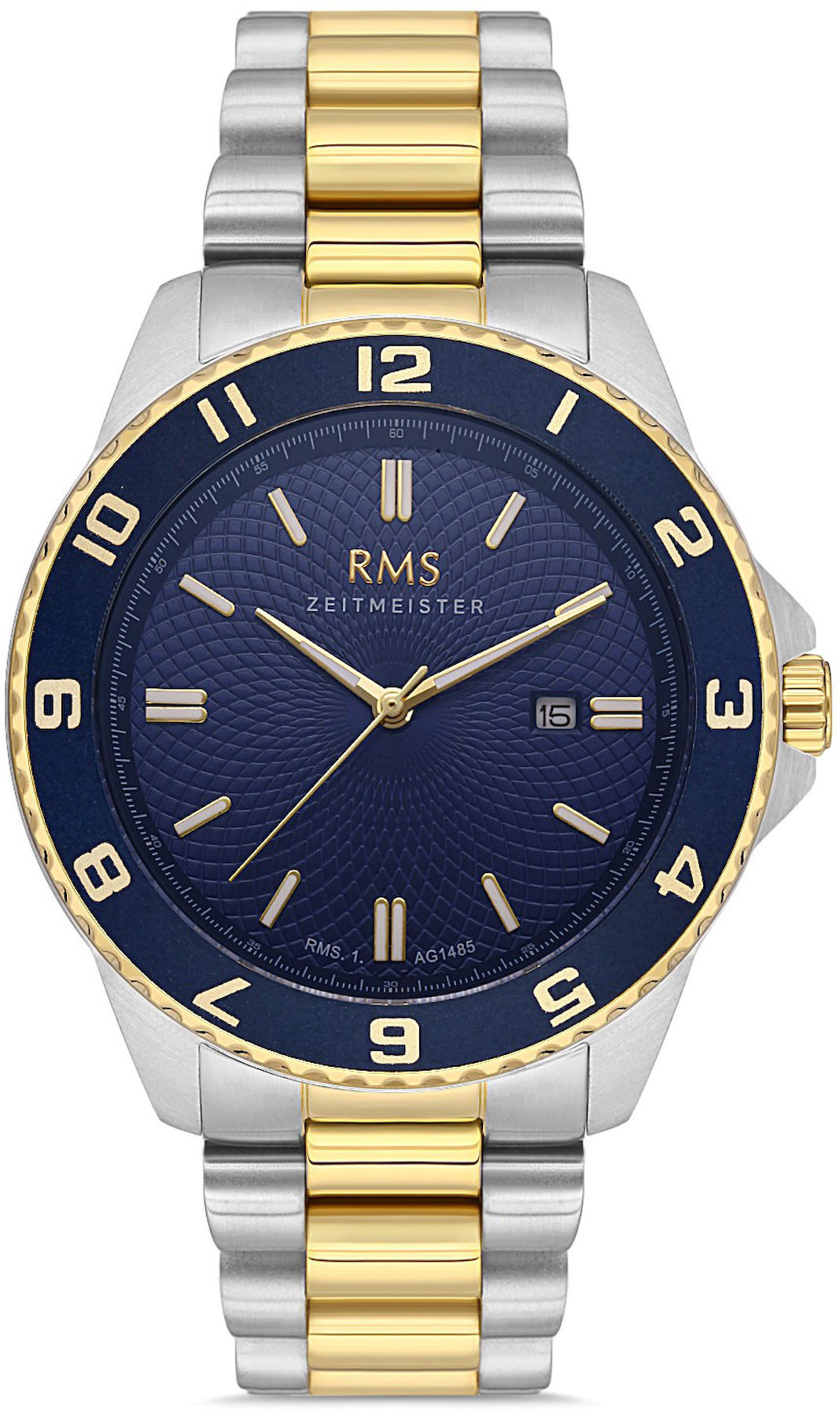 Romanson RMS.1.AG1485.04 Takvimli 42 mm Altın-Çelik Kordon Analog Kol Saati