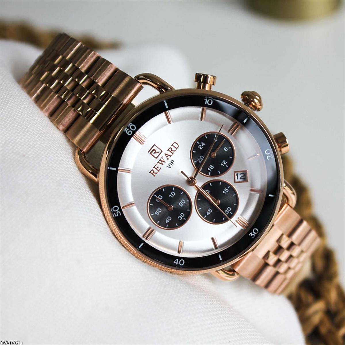 Reward RWA143211 Takvimli 42 mm Rose Gold Çelik Kordon Analog Erkek Kol Saati