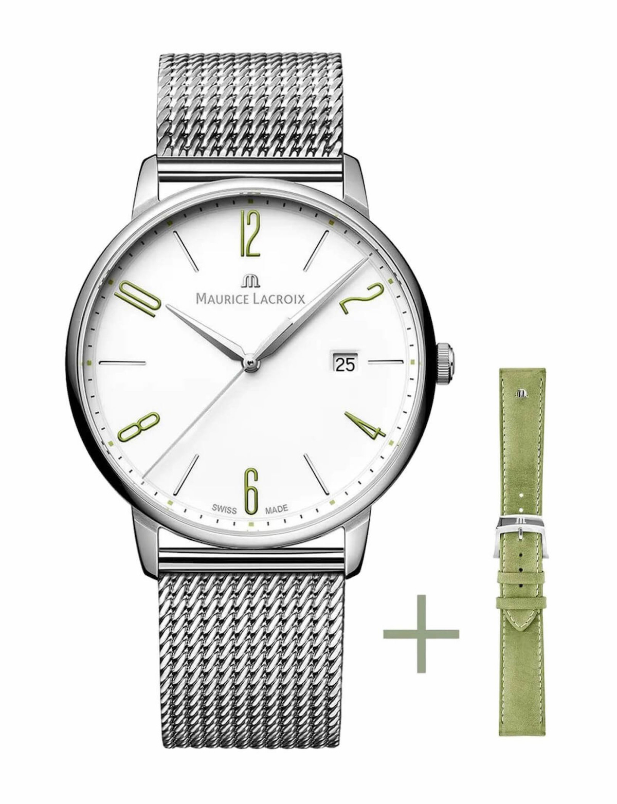 Maurice Lacroix ML-EL1118SS00S120-D Takvimli 40 mm Çelik Kordon Analog Kol Saati