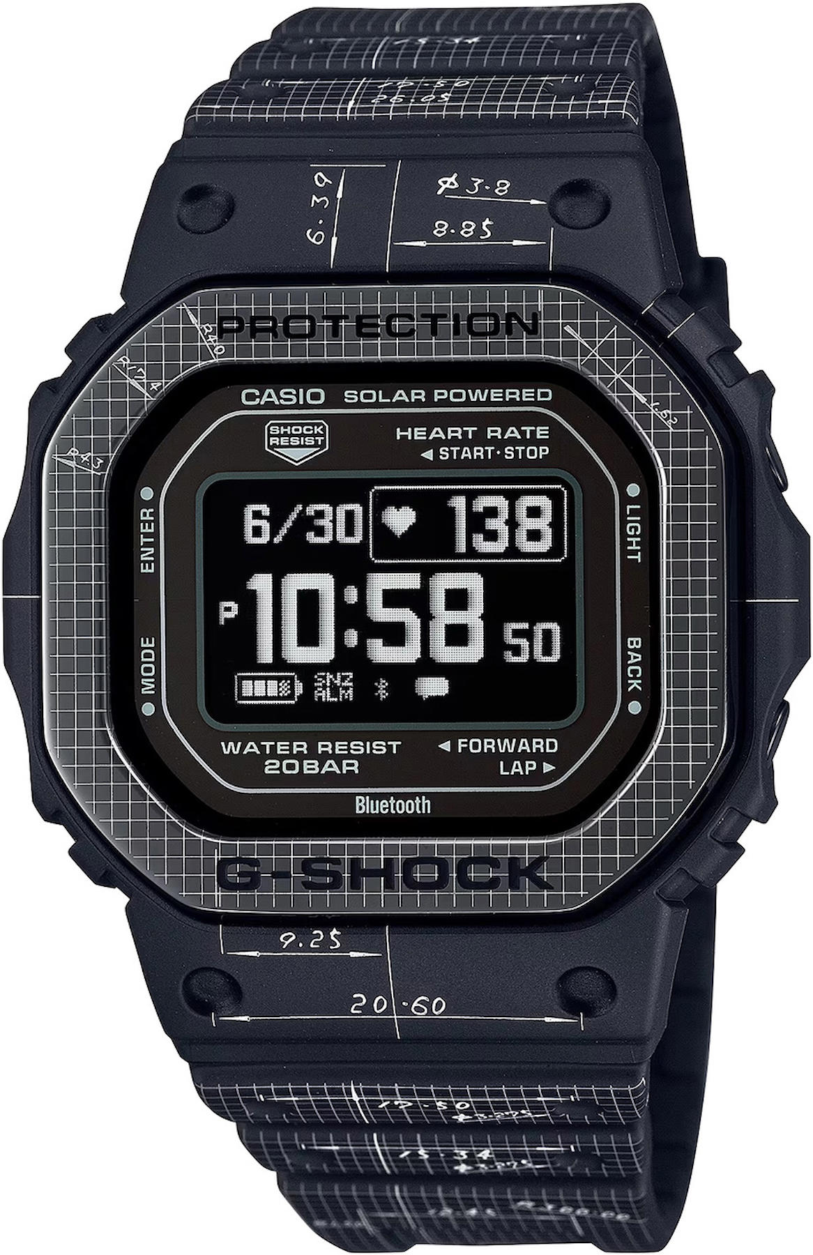 Casio DW-H5600EX-1D Takvimli 44 mm Siyah Silikon Kordon Dijital Kol Saati