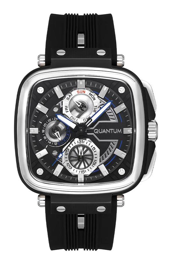 Quantum PWG1014.351 Takvimli 42 mm Siyah Silikon Kordon Analog Erkek Kol Saati