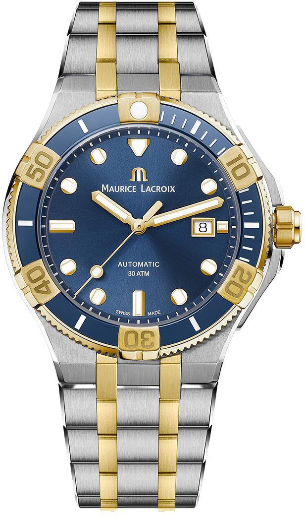 Maurice Lacroix AI6058SY013430-1 Takvimli 43 mm Altın-Çelik Kordon Analog Erkek Kol Saati