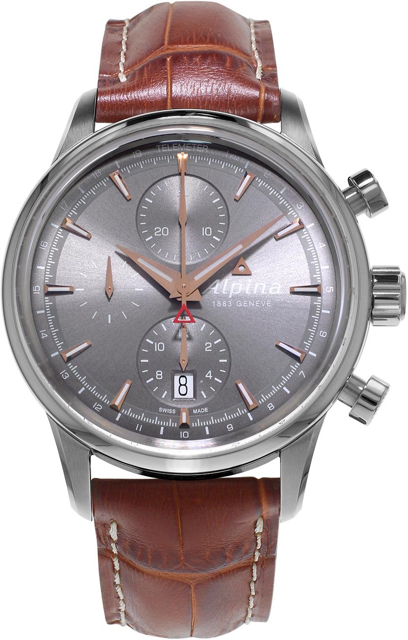Alpina AL750VG4E6 Takvimli 41 mm Kahverengi Deri Kordon Analog Kol Saati