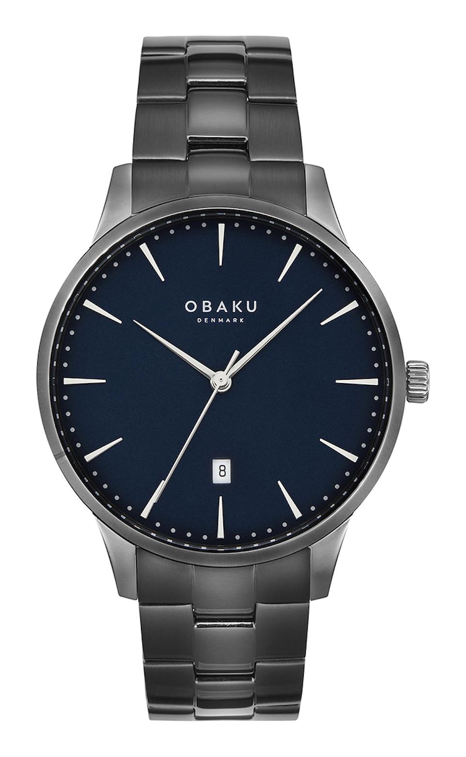 Obaku Denmark V247XDULSU Takvimli 42 mm Antrasit Çelik Kordon Analog Erkek Kol Saati