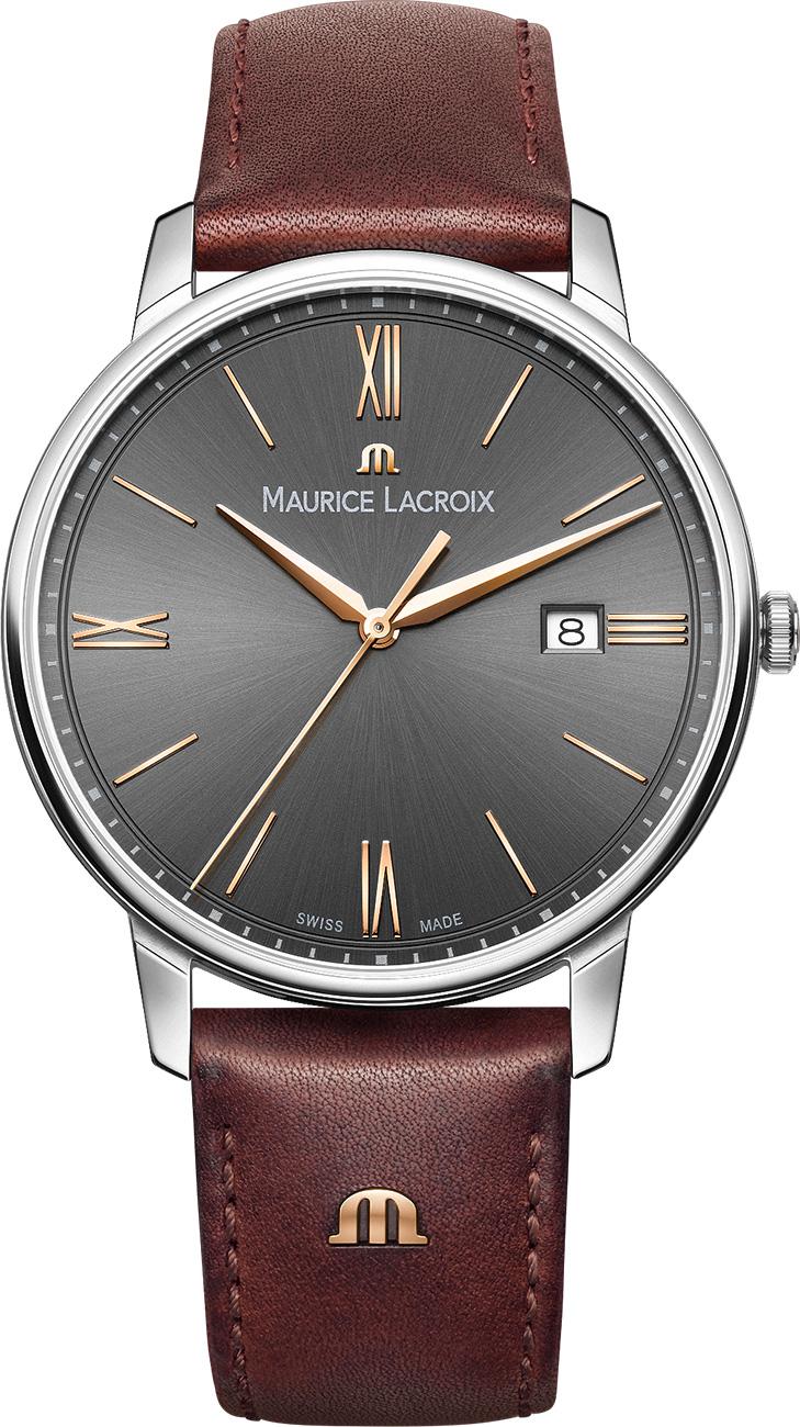 Maurice Lacroix EL1118SS001311-1 Takvimli 40 mm Kahverengi Deri Kordon Analog Erkek Kol Saati