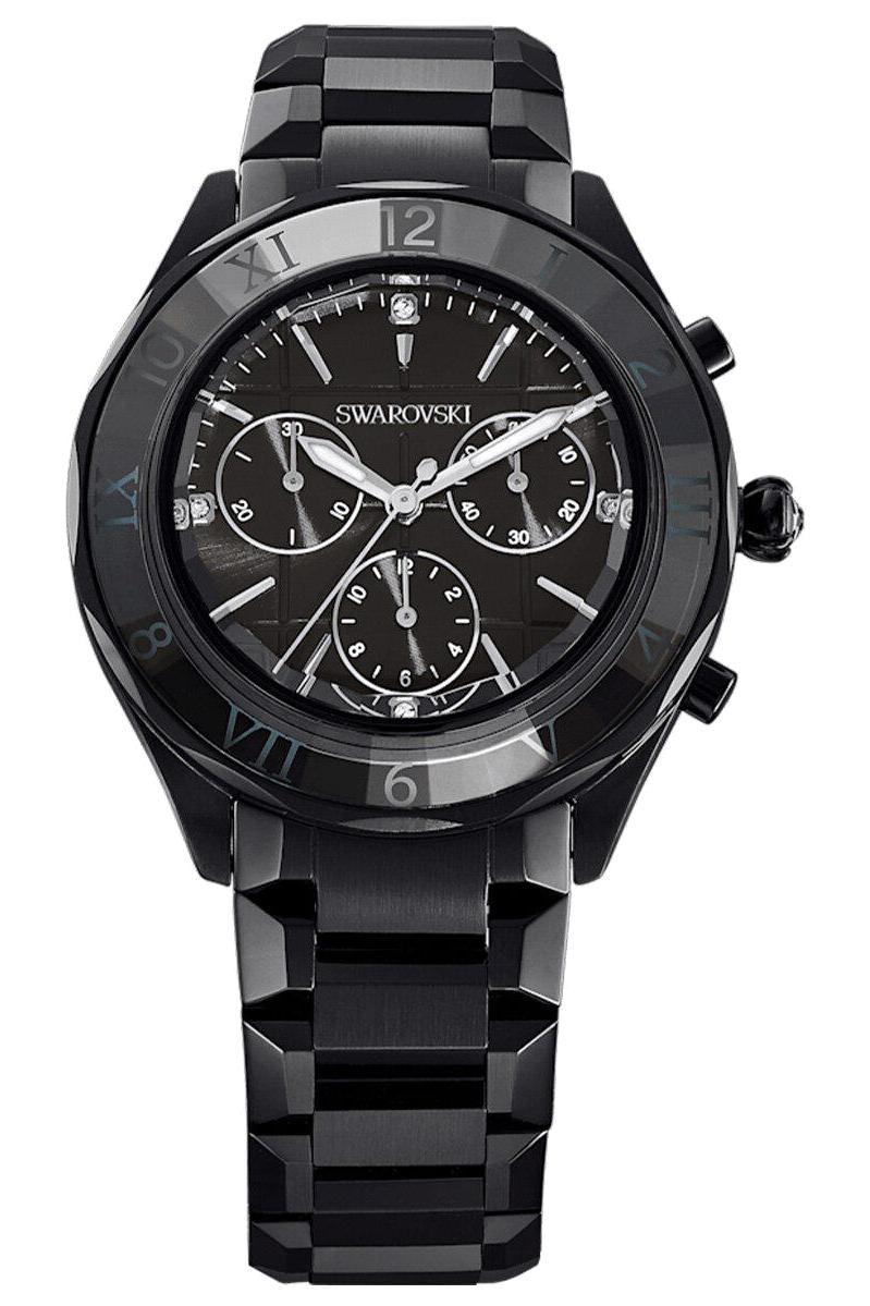 Swarovski SWR5641393 Takvimli 44 mm Siyah Çelik Kordon Analog Erkek Kol Saati