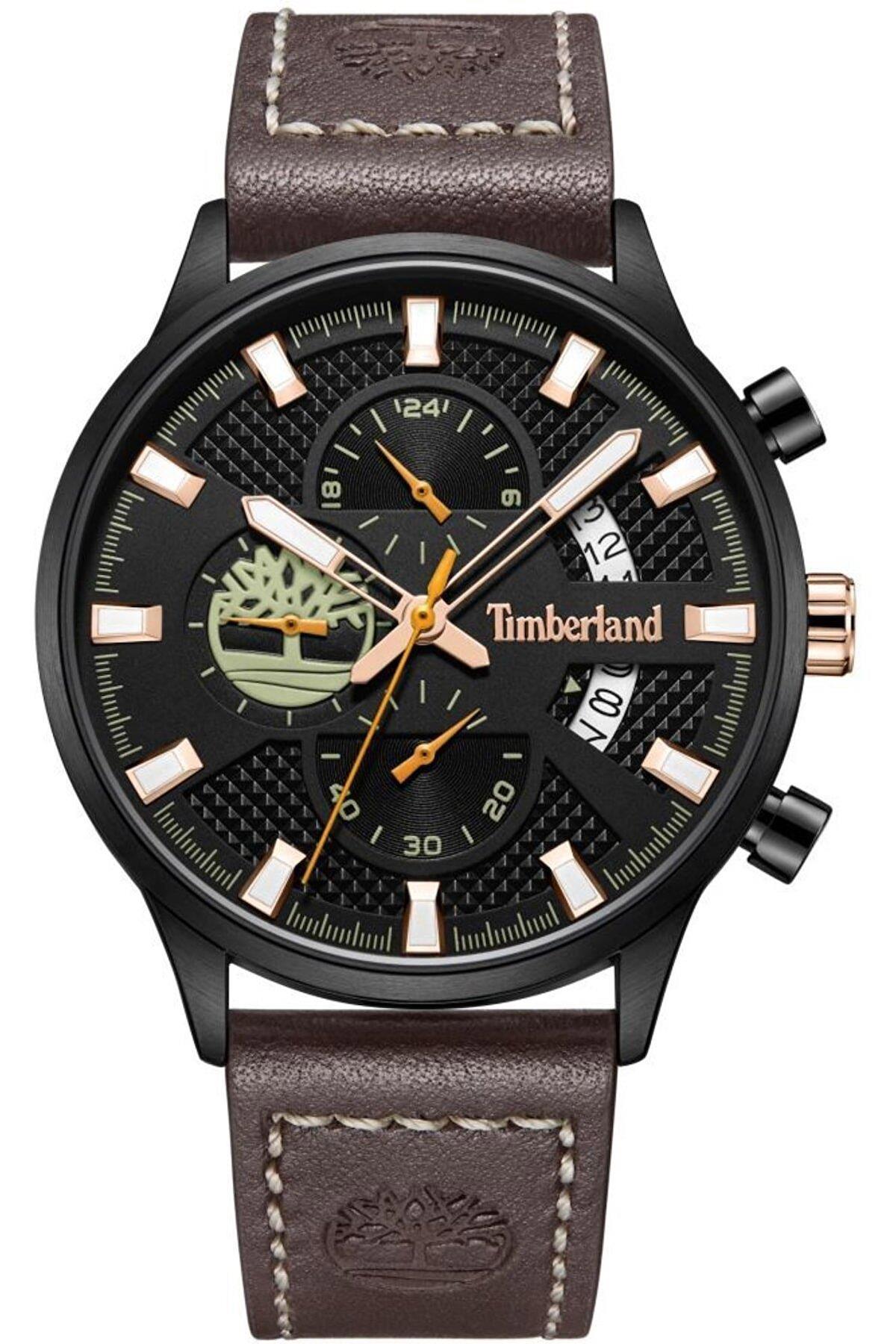 Timberland TDWGF2181802 Takvimli 44 mm Kahverengi Deri Kordon Analog Erkek Kol Saati