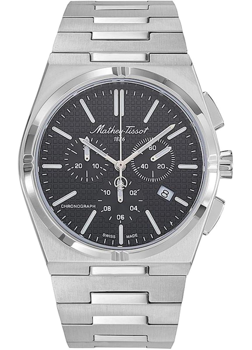 Mathey-Tissot H117CHAN Takvimli 42 mm Çelik Kordon Analog Kol Saati