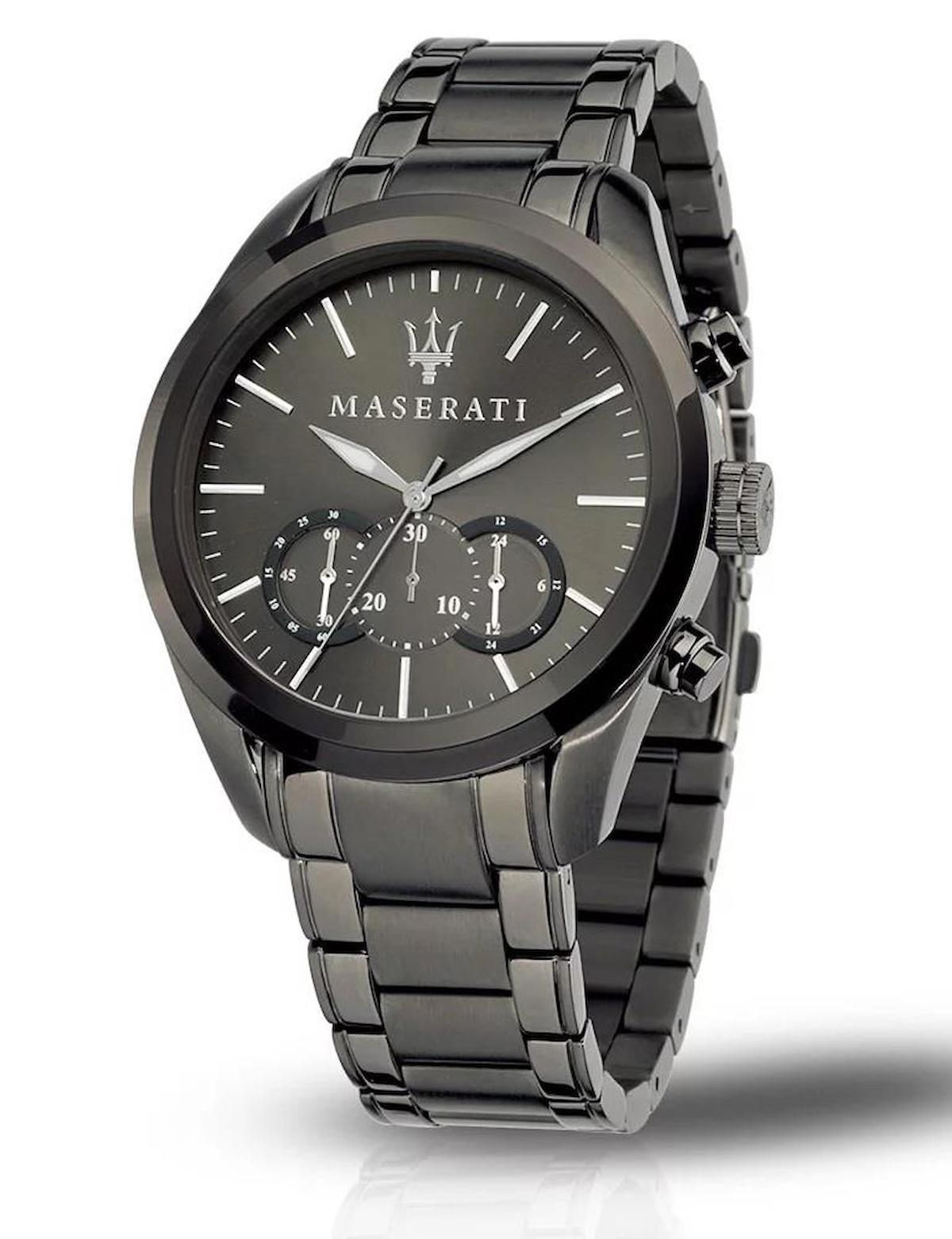 Maserati R8873612002 Takvimli 45 mm Siyah Çelik Kordon Analog Erkek Kol Saati