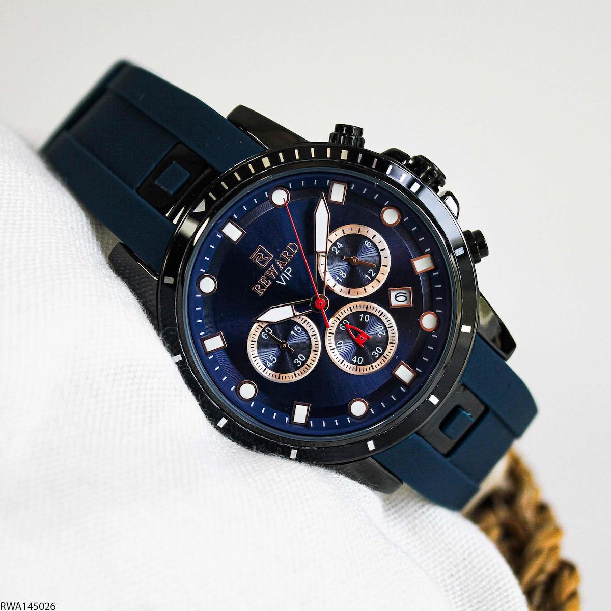 Reward RWA145026 Takvimli 45 mm Lacivert Silikon Kordon Analog Erkek Kol Saati