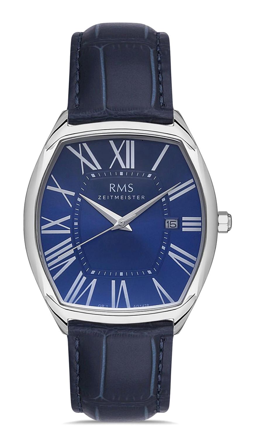 Romanson GR.1.AG1429.04 Takvimli 42 mm Lacivert Deri Kordon Analog Erkek Kol Saati