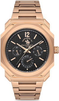 Santa Barbara Polo & Racquet Club SB.1.10275.5 Takvimli 44 mm Rose Gold Çelik Kordon Analog Kol Saati
