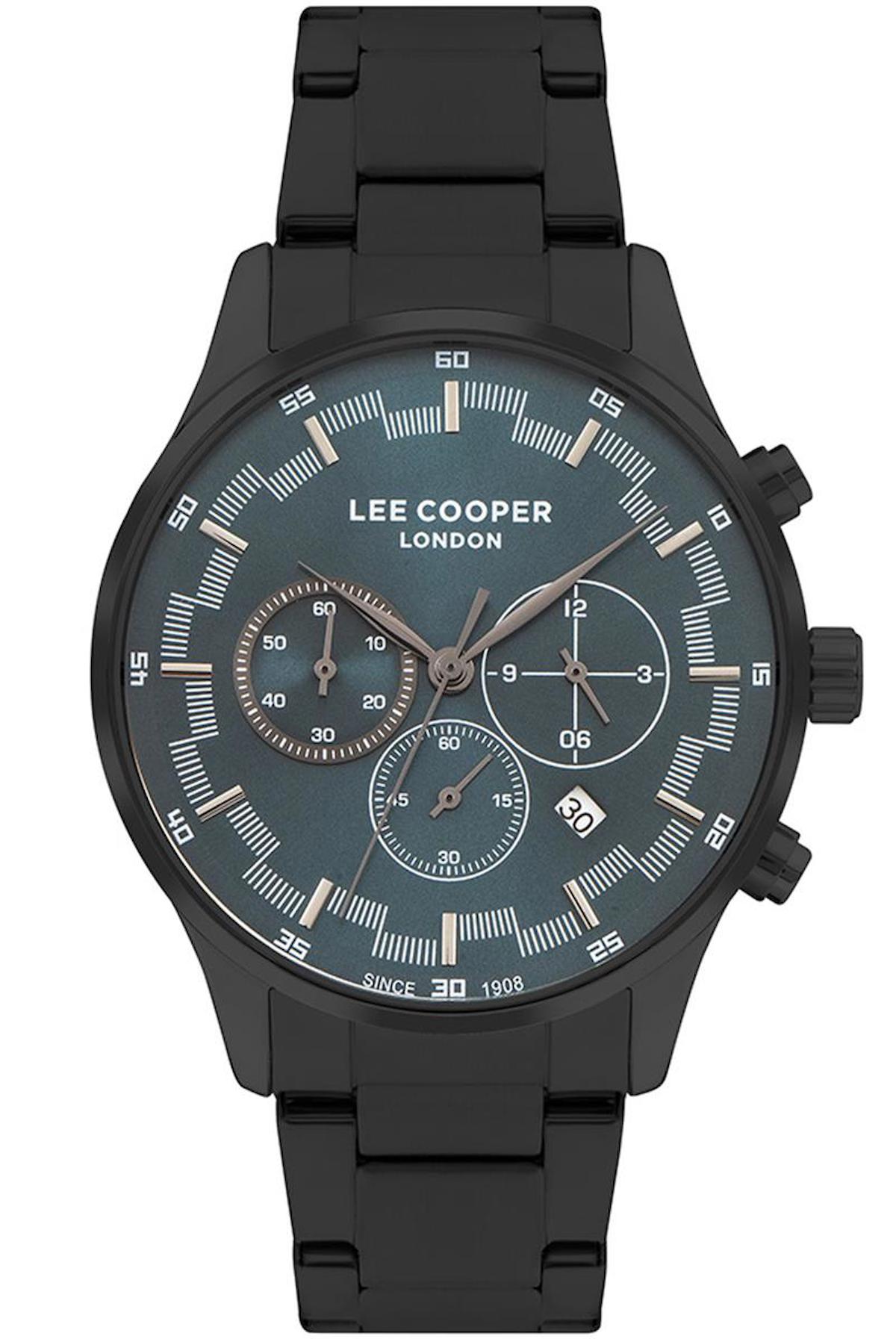 Lee Cooper LC07653.690 Takvimli Siyah Metal Kordon Analog Erkek Kol Saati