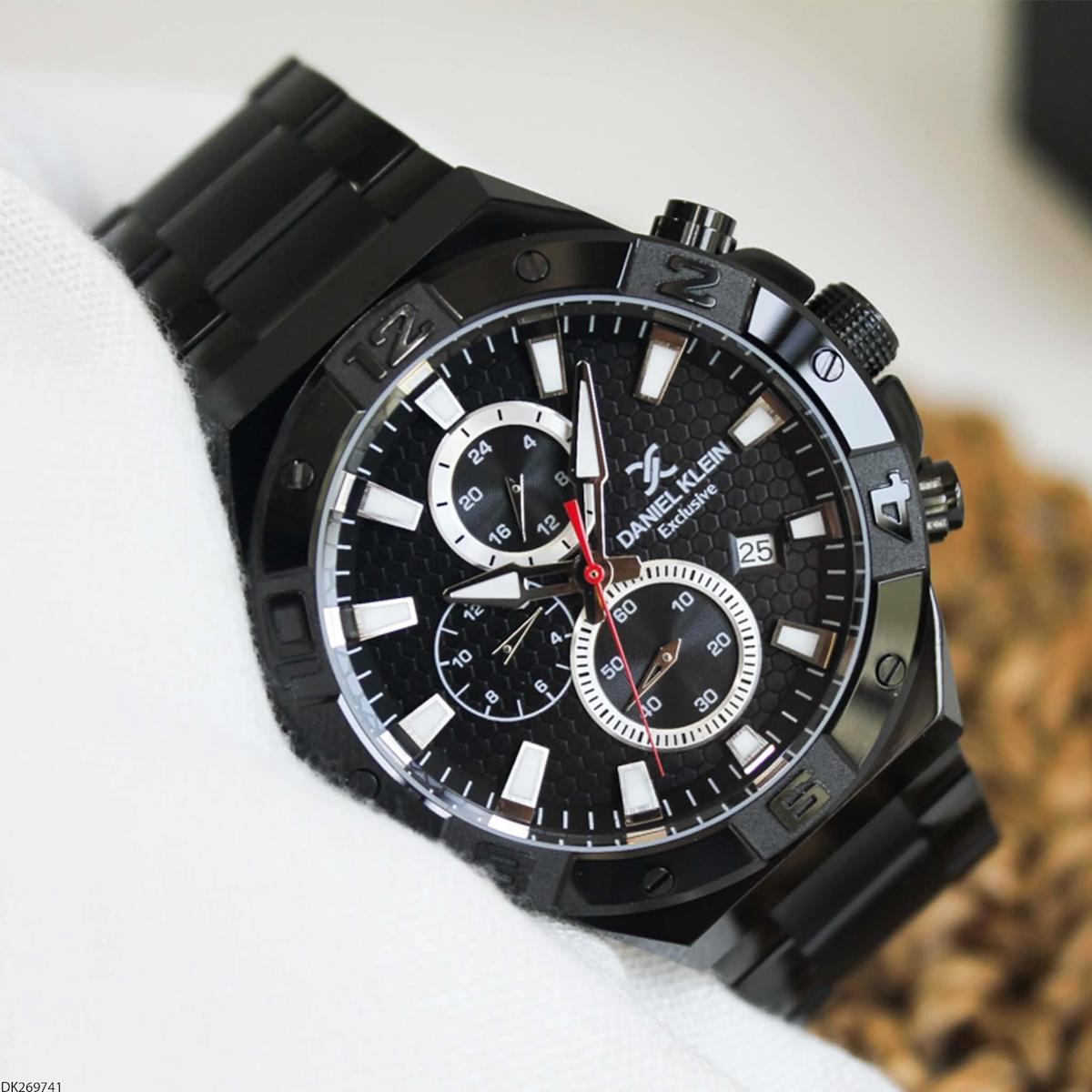 Daniel Klein DK269741 Takvimli 45 mm Siyah Çelik Kordon Analog Erkek Kol Saati
