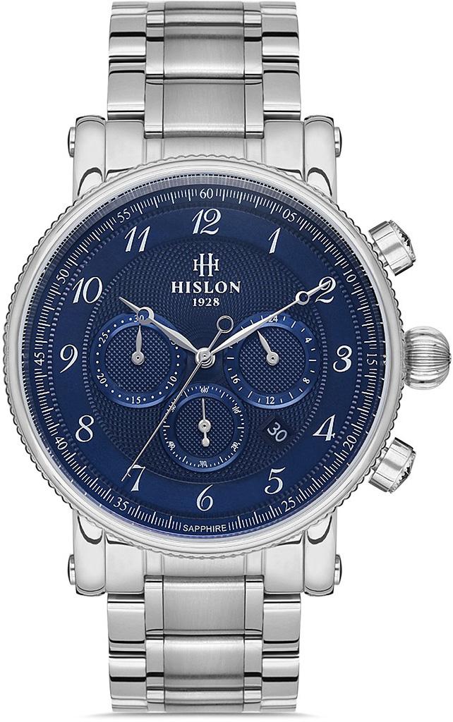 Hislon MS102S-11SS Pusulalı Takvimli 44 mm Çelik Kordon Analog Kol Saati