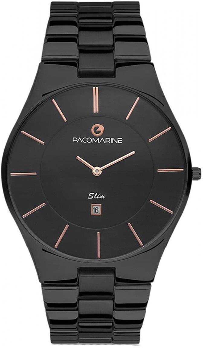 Pacomarine PM.51302.09 Takvimli 39 mm Siyah Çelik Kordon Analog Erkek Kol Saati