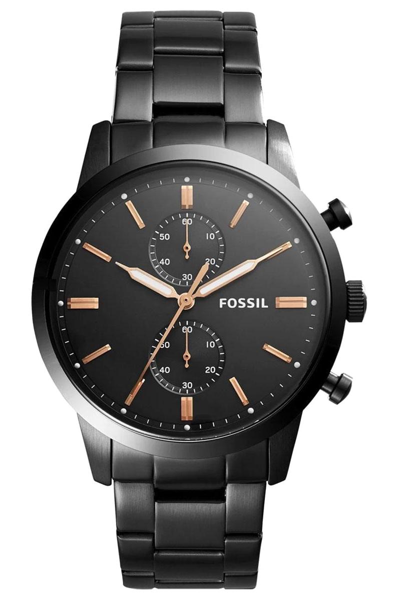 Fossil FFS5379 44 mm Siyah Çelik Kordon Analog Erkek Kol Saati