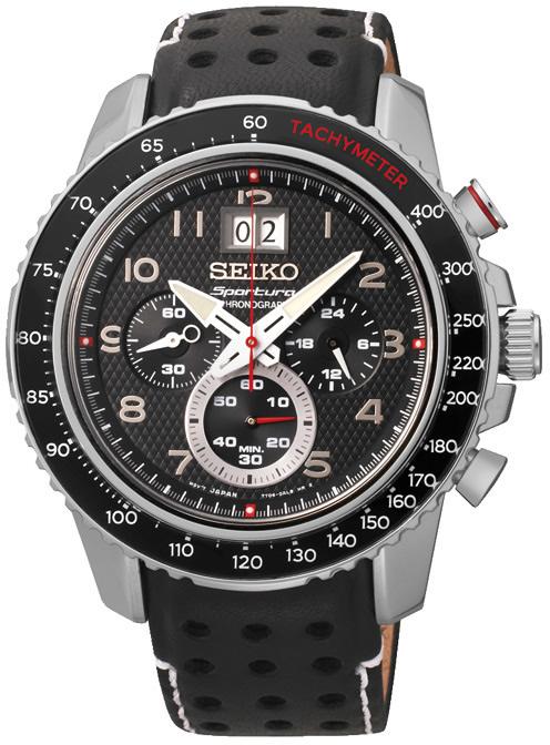 Seiko SPC139P Takvimli 45 mm Siyah Deri Kordon Analog Kol Saati