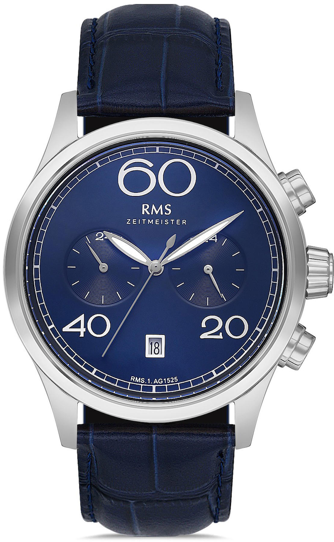 Romanson RMS.1.AG1525.03 Takvimli 45 mm Lacivert Deri Kordon Analog Kol Saati