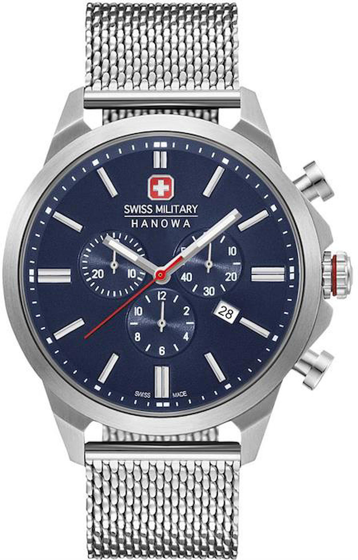 Swiss Military 06-3332.04.003 Takvimli 42 mm Çelik Kordon Analog Kol Saati
