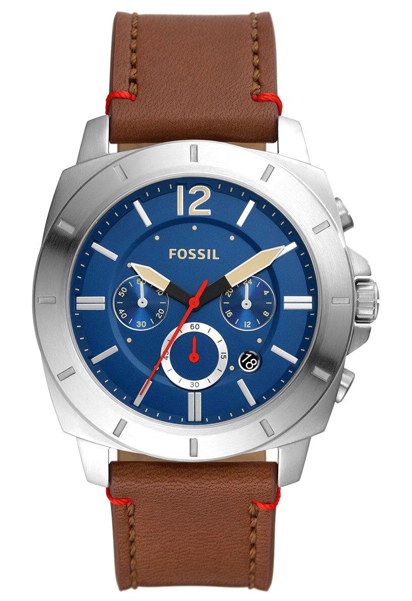 Fossil FBQ2764 Takvimli 45 mm Kahverengi Deri Kordon Analog Erkek Kol Saati