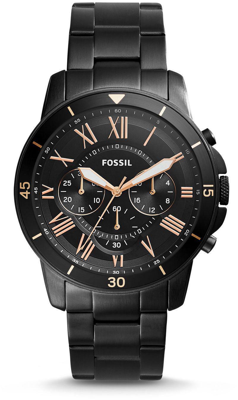 Fossil FS5374 Takvimli 44 mm Siyah Çelik Kordon Analog Erkek Kol Saati