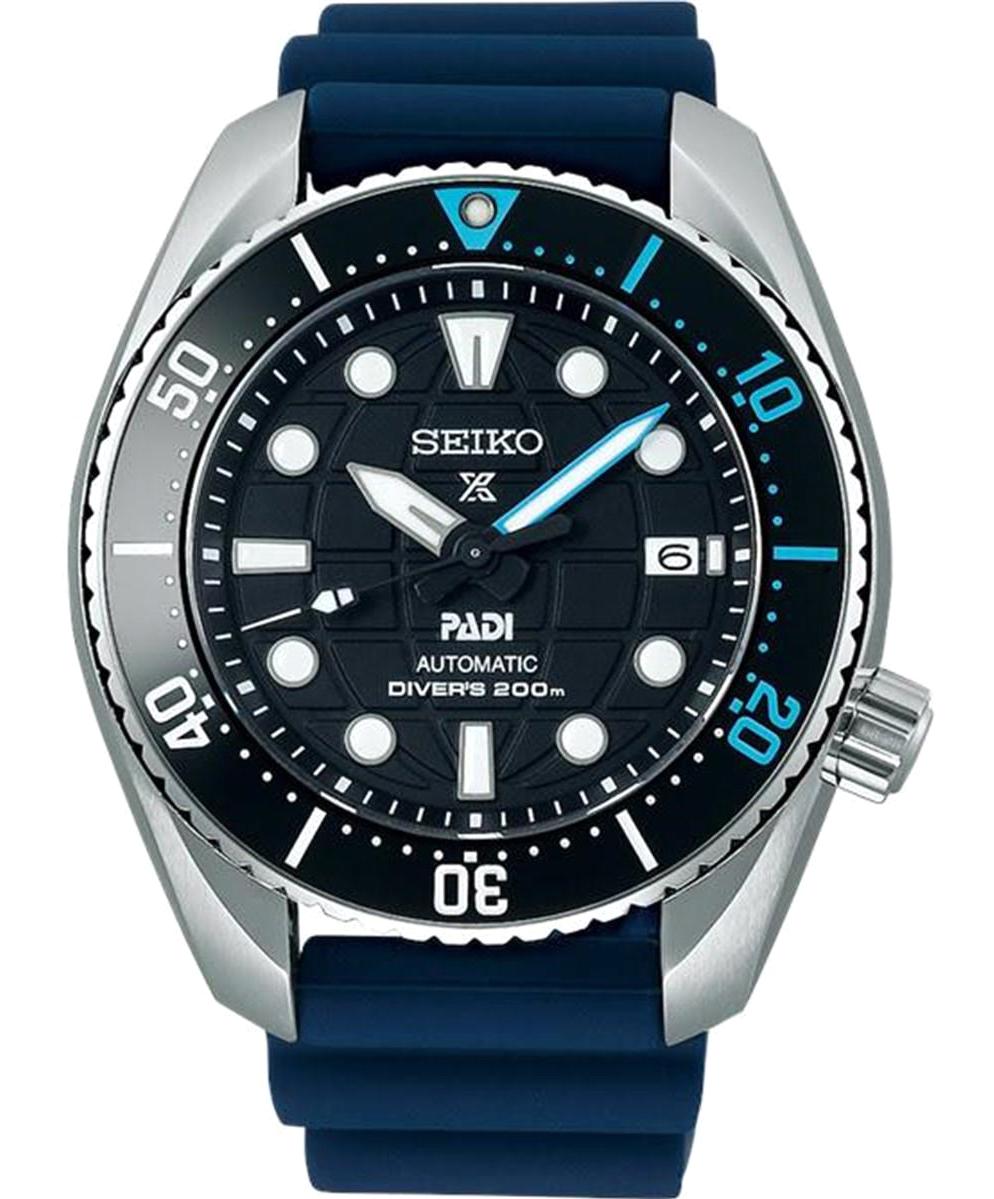 Seiko SPB325J Takvimli 45 mm Lacivert Silikon Kordon Analog Erkek Kol Saati