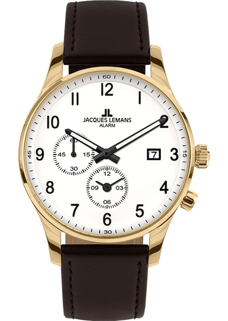Jacques Lemans LONDON 1-2125D Takvimli 40 mm Kahverengi Çelik Kordon Analog Erkek Kol Saati