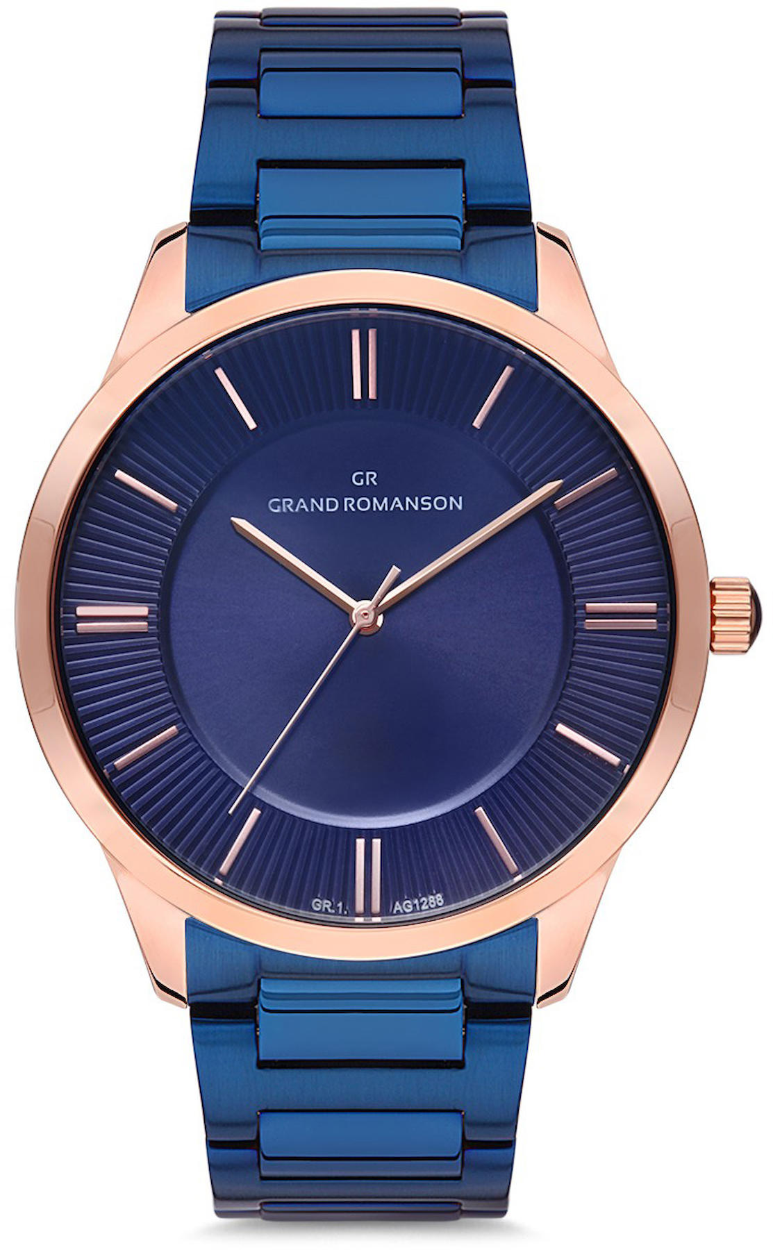Romanson GR.1.AG1288.05 44 mm Lacivert Çelik Kordon Analog Kol Saati