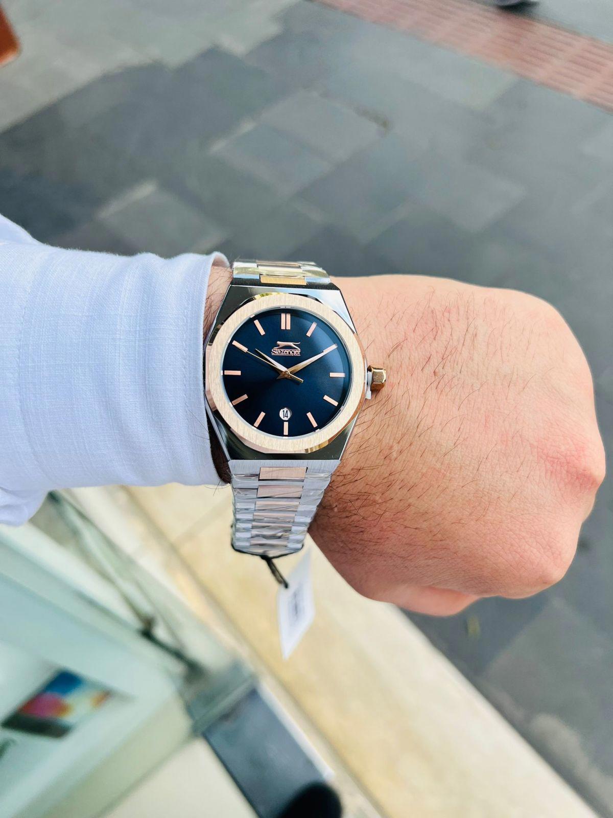 Slazenger SL.09.2144.1.04 Takvimli 44 mm Altın-Çelik Kordon Analog Erkek Kol Saati