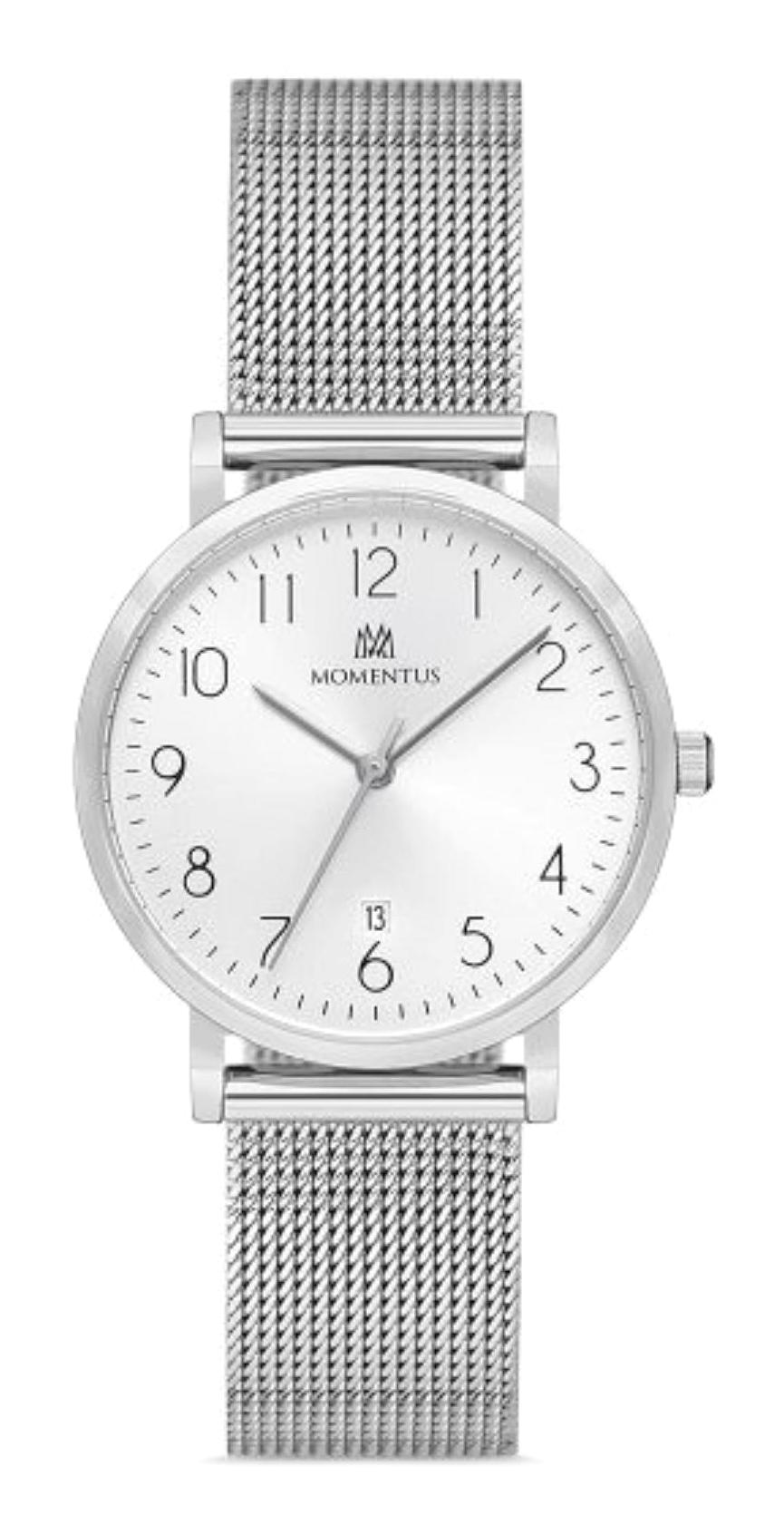 Momentus CW251S-01SS Takvimli 44 mm Çelik Kordon Analog Erkek Kol Saati