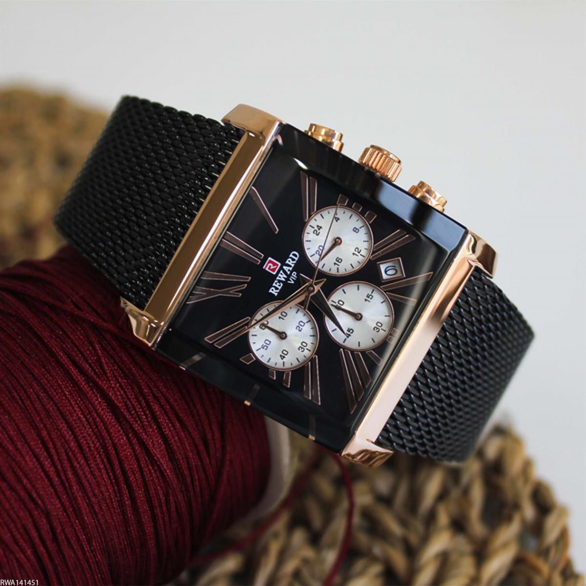 Reward RWA141451 Takvimli 37 mm Siyah Metal Kordon Analog Erkek Kol Saati