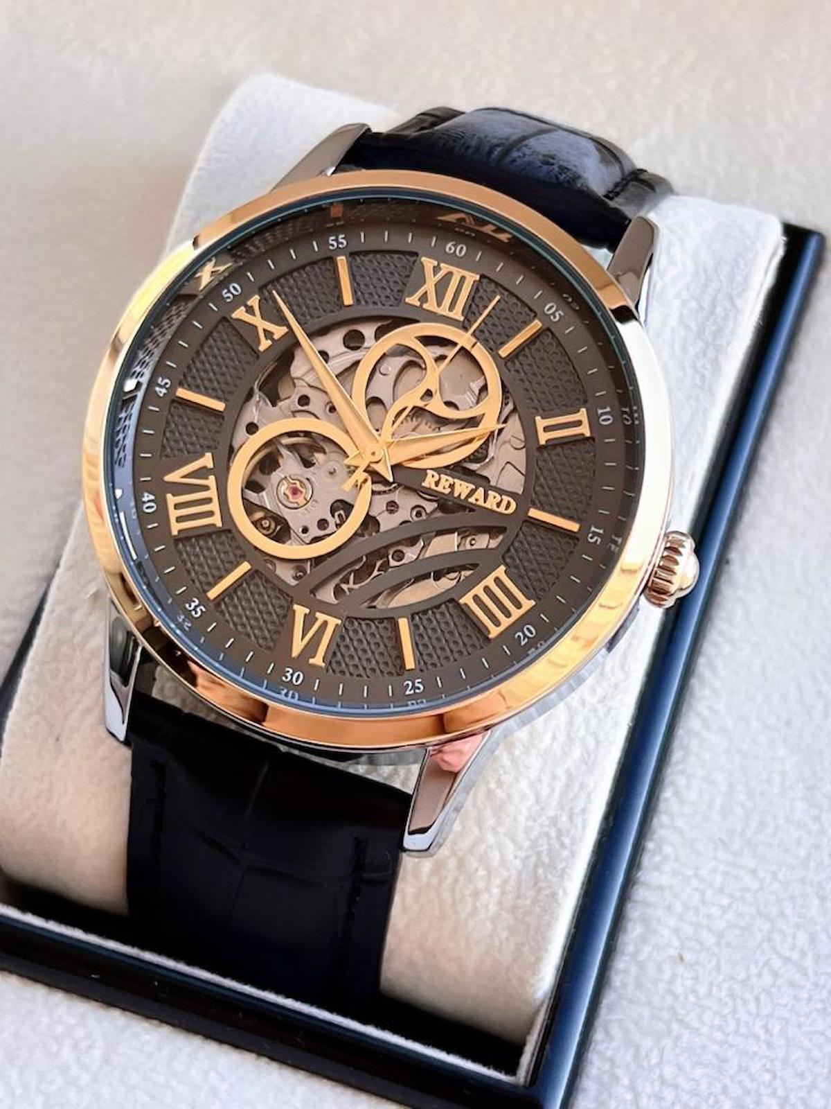 Reward RWD.38 44 mm Siyah Deri Kordon Analog Erkek Kol Saati