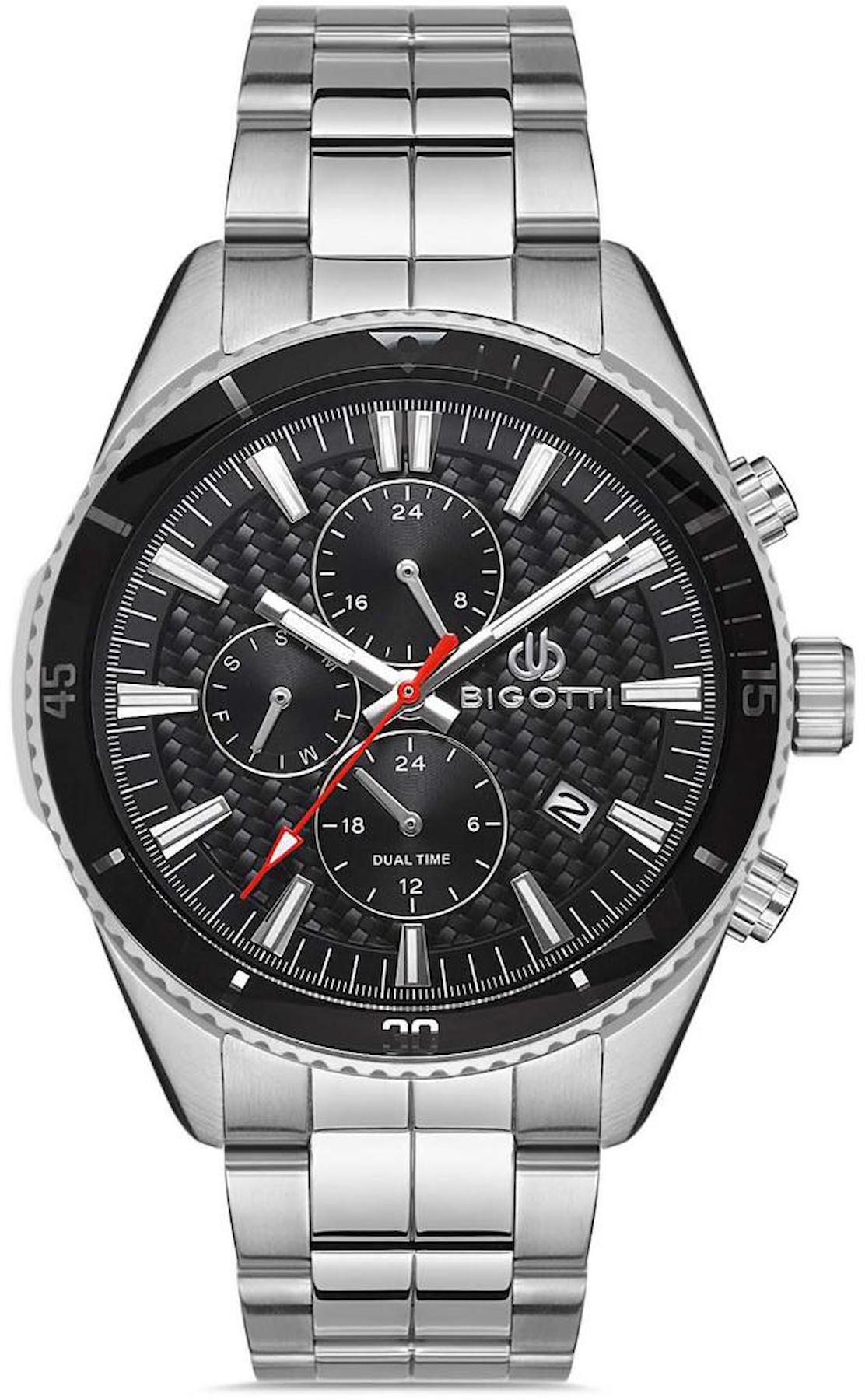Bigotti BG.1.10337.2 Takvimli 45 mm Çelik Kordon Analog Erkek Kol Saati