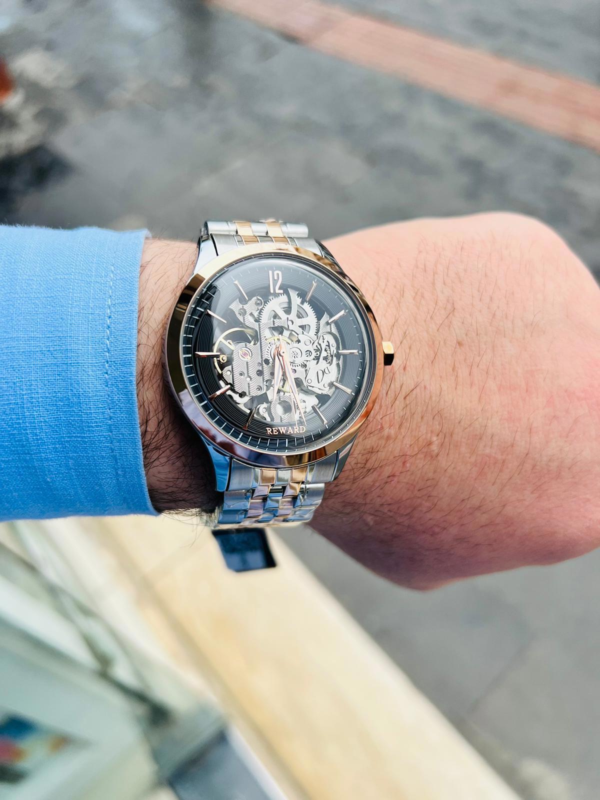 Reward RPT469-1 44 mm Gri-Rose Gold Metal Kordon Analog Erkek Kol Saati