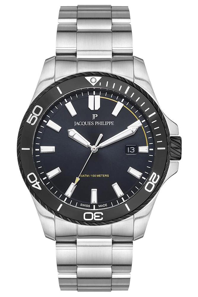 Jacques Philippe JPQGS141316 Takvimli 43 mm Çelik Kordon Analog Erkek Kol Saati