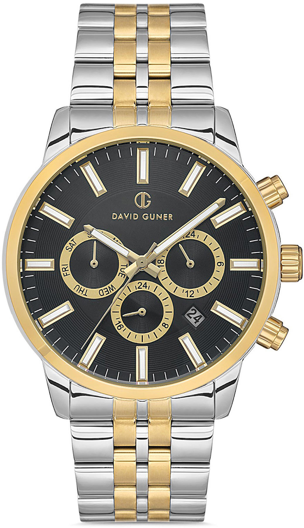 David Guner DG-8449GA-D2 Takvimli 42 mm Çelik Kordon Analog Kol Saati