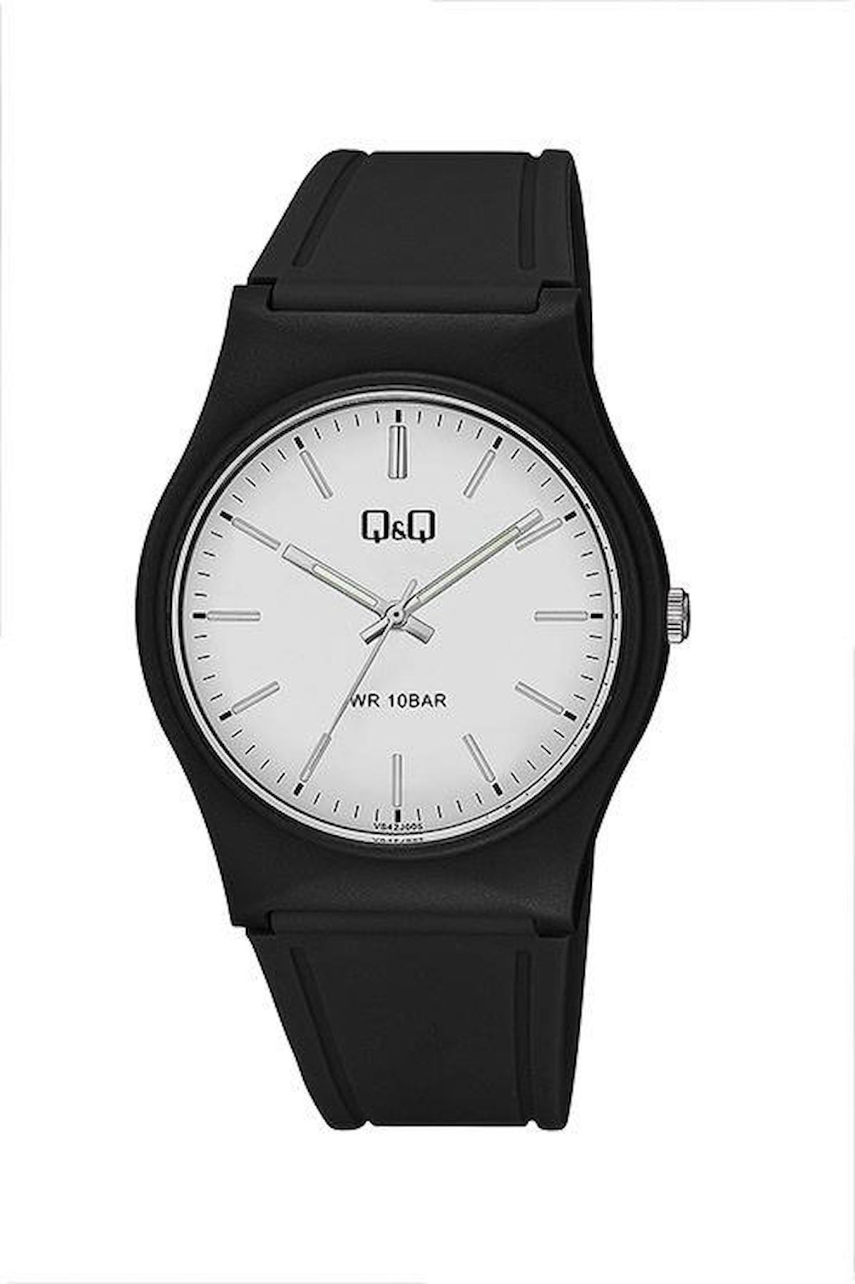 Q&Q VS42J005Y 39 mm Siyah Silikon Kordon Analog Erkek Kol Saati