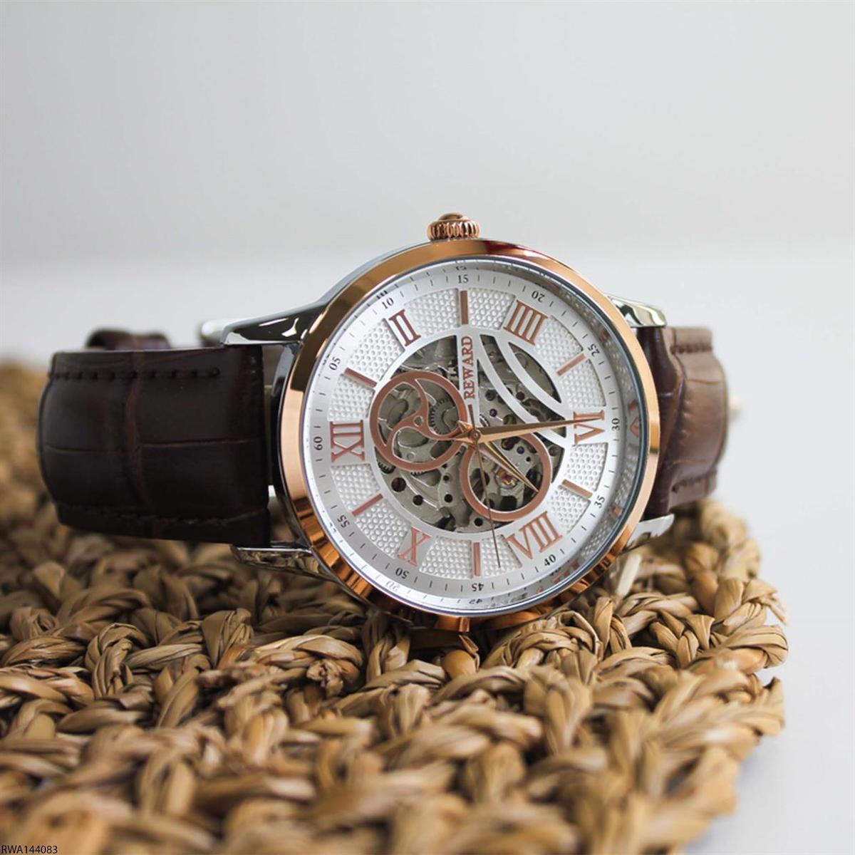 Reward RWA144083 45 mm Kahverengi Deri Kordon Analog Erkek Kol Saati