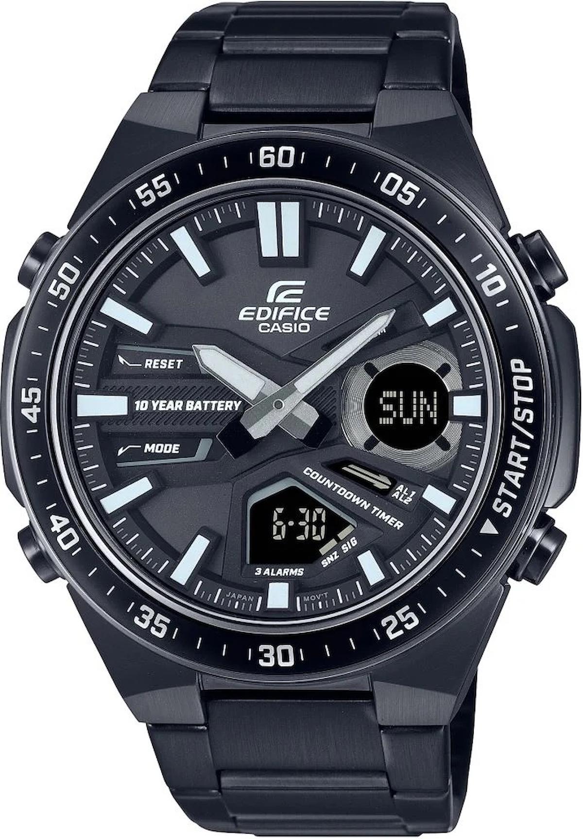 Casio EFV-C110DC-1ADF Takvimli 46.9 mm Siyah Çelik Kordon Analog Erkek Kol Saati