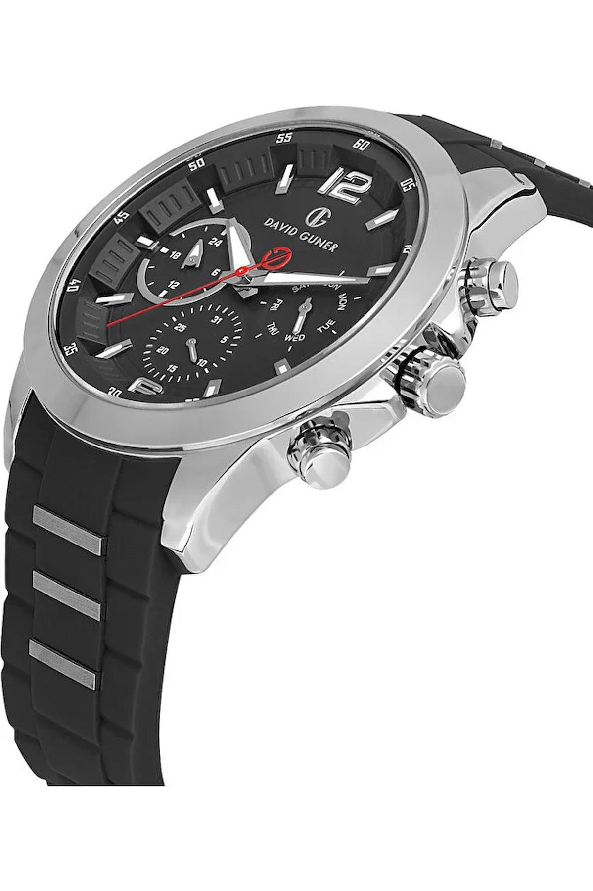 David Guner DG-8615GD-J2 Takvimli 42 mm Siyah Metal Kordon Analog Kol Saati