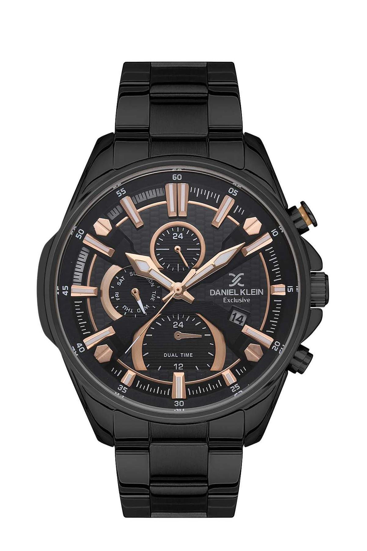 Daniel Klein DKE.1.10414.6 Takvimli 45 mm Siyah Çelik Kordon Analog Erkek Kol Saati